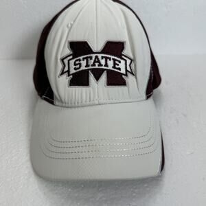 Mississippi State Bulldogs Baseball Cap Hat Maroon White Adjustable OSFM NCAA